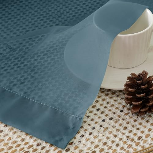 Dusty Blue Sheer Curtains 63 Inch Length 2 Panels Set (40"W x 63"L (Pack of 2) / Dusty Blue)
