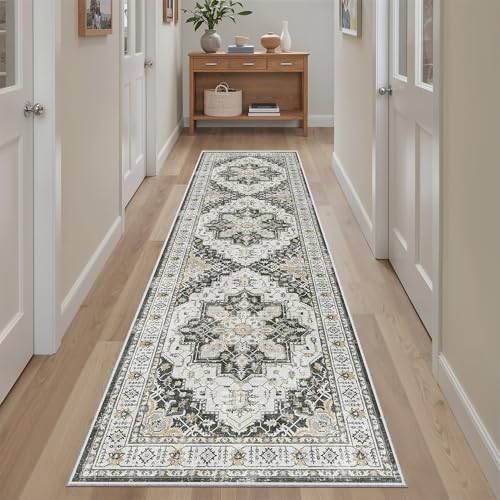 Hallway Runner Rug 2x8 Washable Kitchen Rugs Non (Black / 2' x 8' (Runner))