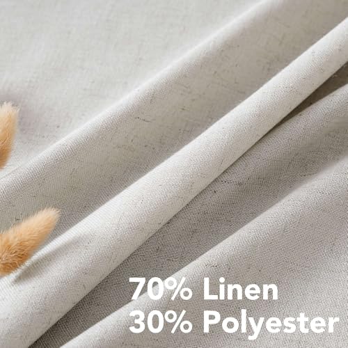 Living Room Linen Curtains (52"W x 72"L (Pack of 2) / Pale Oak)