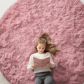 Pale Pink Round Rugs for Bedroom (7 Ft Round / Pale Pink)