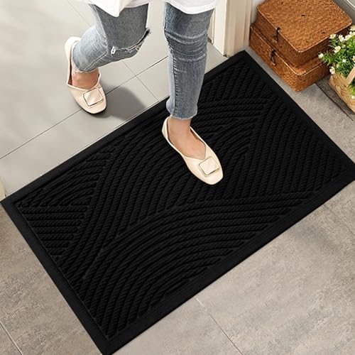 Sturdy Front Door Mat (Black / 2' x 3' (Rectangular))