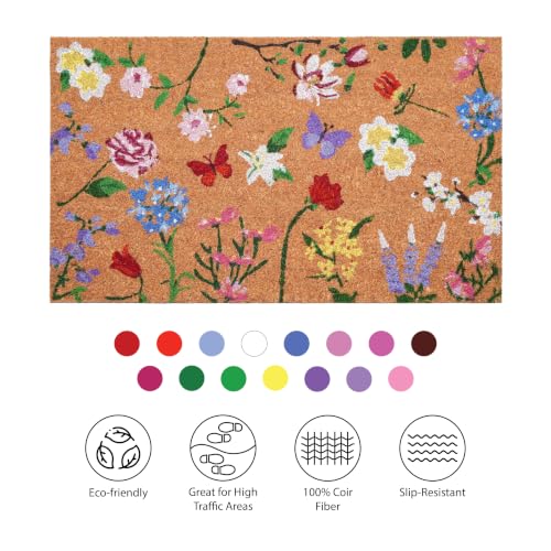 Butterfly Garden Doormat (Butterfly Garden / 1'5" x 2'5" (Rectangular))