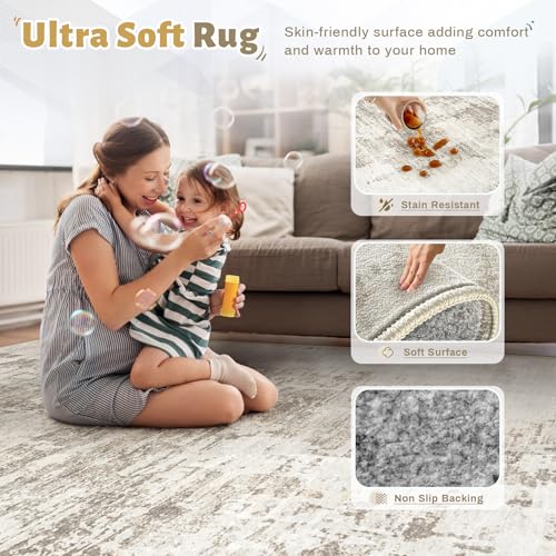8x10 Area Rugs for Living Room (Beige Brown / 8' x 10' (Rectangular))