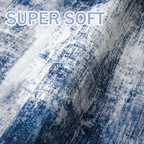 Abstract Runner Rug 3x16 Ft Washable Runners for Hallways (Navy/Grey/White / 3' x 16' (Rectangular))