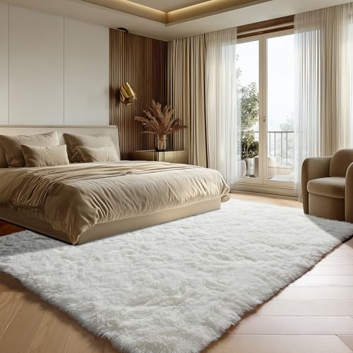 Cream White Area Rugs for Bedroom Living Room (Cream White / 4' x 6' (Rectangular))