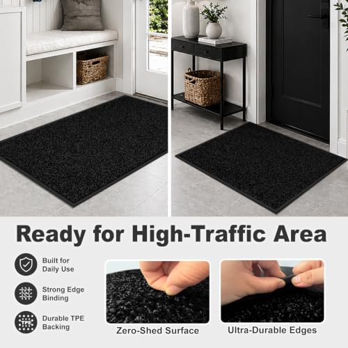 Super Absorbent Front Door Mat (Pure Black / 2' x 6' (Rectangular))