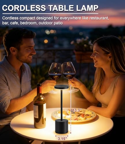 Cordless Table Lamp Set of 2 (Black (Set of 2))