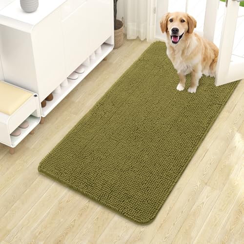 Dog Door Mat for Muddy Paws 40x24 (Willow Green / 40" X 24")