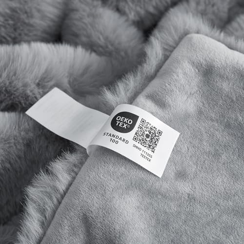 Faux Fur Throw Blanket for Couch (Grey / Throw(50" x 60"))