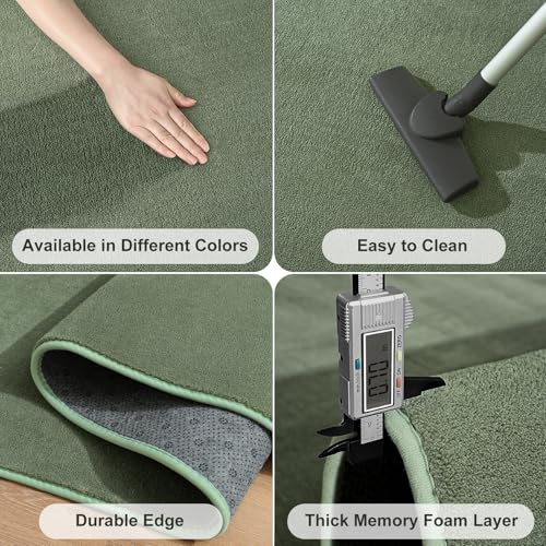 5x5 Square Area Rugs for Bedroom Living Room (5' x 5' (Square) / Sage Green)