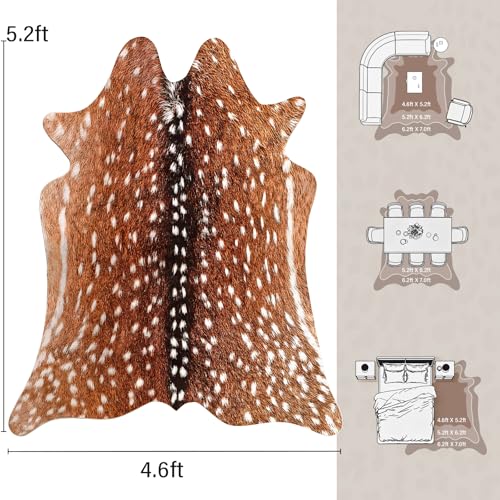 Premium Deer Print Rug (4'7" X 5'2" (Irregular) / Classic Deer)