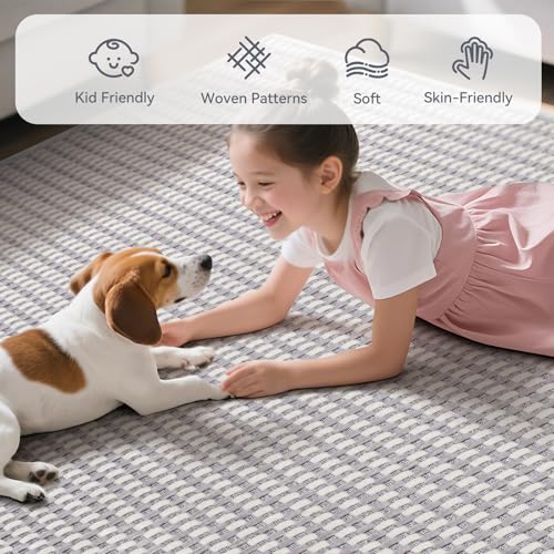 Kitchen Runner Rug Mat Non Slip Hallway Runner Washable Gray 2x6 ft (A- Light Grey / 2' x 6')