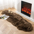 Ashler Faux Fur Rug (2' x 6' (Irregular) / C-dark Coffee)