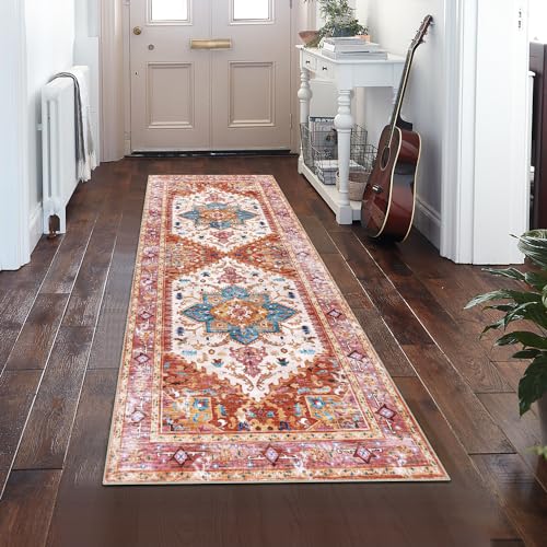 Washable Runner Rug (2' x 6' / Pink)