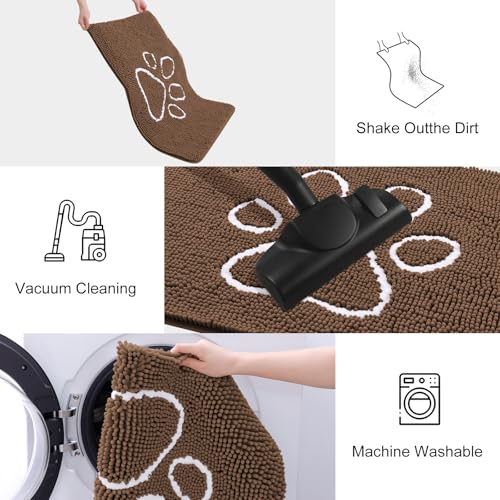 Dog Door Mat for Muddy Paws (36"X24" / Coffee and White)