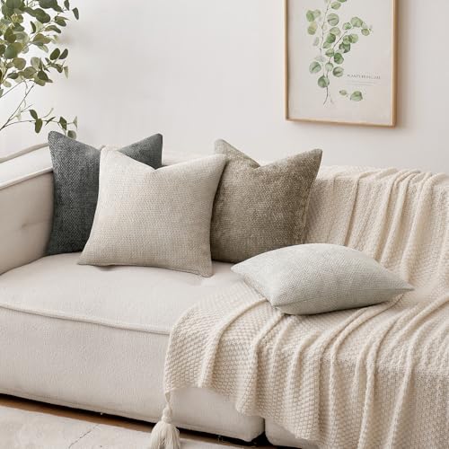 Decorative Lumbar Throw Pillow Covers 12x20 Inch Dark Gray 2 Pack (20" x 12" (Pack of 2) / Dark Gray)