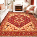 8x10 Washable Non Slip Boho Area Rug for Living Room (Red/Multi / 8' x 10' (Rectangular))