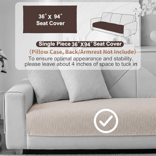Soft Waterproof Chenille Cover Washable (1pc/36"x94"/Seat Cover / Coffee)