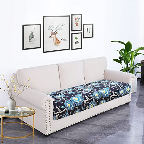 Printed Couch Cushion Covers (Dark Blue / Seat Cover Large)