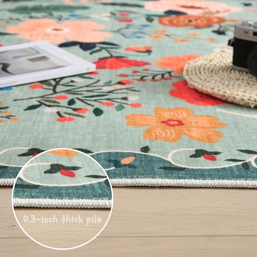 Area Rug 9x12 Washable (Green / 9' x 12' (Rectangular))