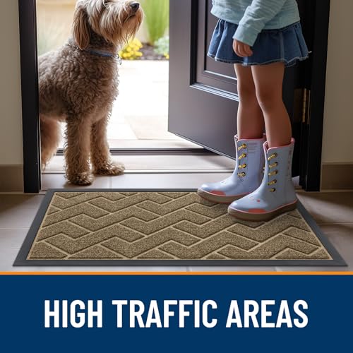 Front Door Mat Outside 59x34 (Brown / 59" x 34")