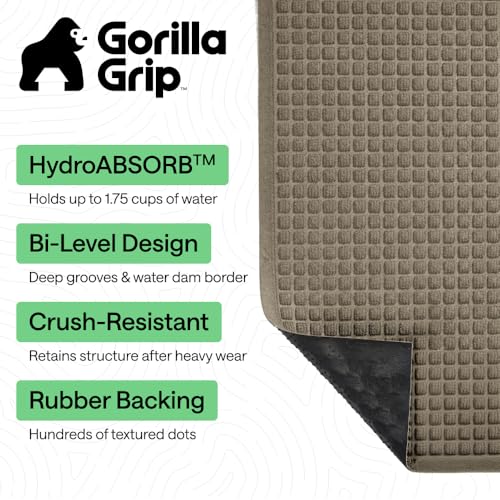 HydroABSORB Door Mat for Indoor Outdoor Use (Beige / 29" X 17")