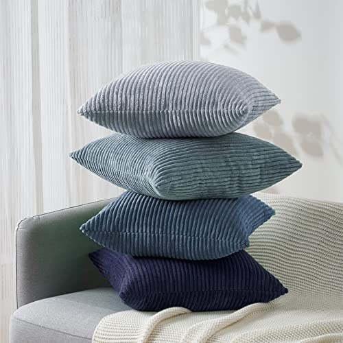 Navy Blue Euro Shams Decorative Throw Pillow Covers 26x26 Inch Set of 4 (Blue / 26" x 26" (Pack of 4))