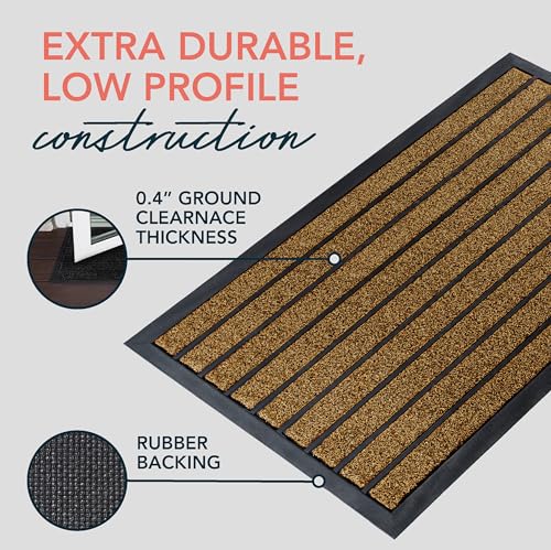 Extra Durable Door Mat Outside Entrance (32'' x 20'' (Rectangular) / Bright Brown)