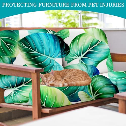 12 Pcs Outdoor Cushion Covers (Green Leaf / 12PCS)