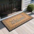Welcome Mat Heavy Duty Sturdy Door Mats for Home Entrance Outdoor Indoor (Yellow / 47x24 Inch)