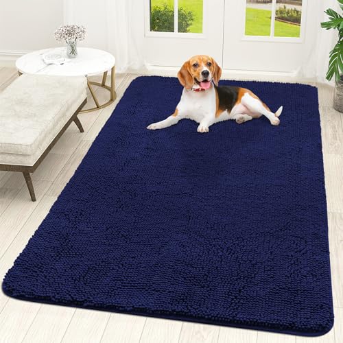 Dog Door Mat for Muddy Paws 59x35 (Navy Blue / 59" X 35")