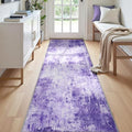 Washable Runner 2'x8' Abstract Area Rug for Hallway Purple (Purple/Gray/Pink/White / 2' x 8' (Runner))