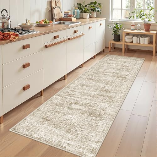 2x7 Runner Rug Non Slip (Brown/Ivory / 2' x 7' (Runner))