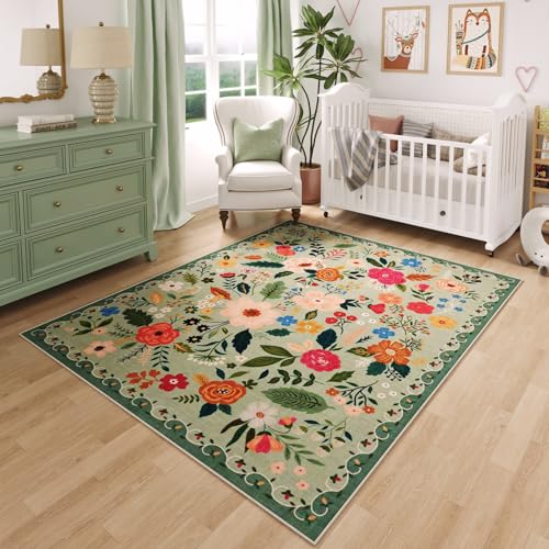 Area Rug 3x5 Washable (Green / 3' x 5' (Rectangular))
