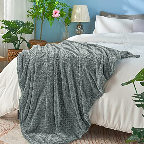 Grey Fleece King Blanket for Bed (Light Grey / King/Cal King-90x108 IN)