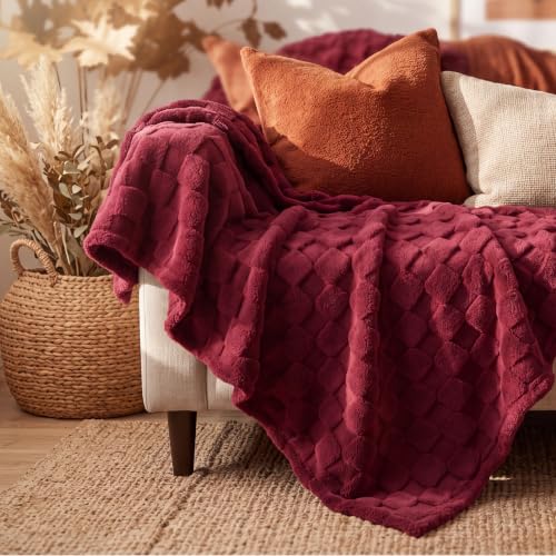 Checkered Soft Cozy Twin Blanket for Bed (Red / Twin (60" X 80"))