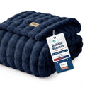 Cloud Bubble King Throw Blanket for Bed (Navy Blue / King (108" X 90"))