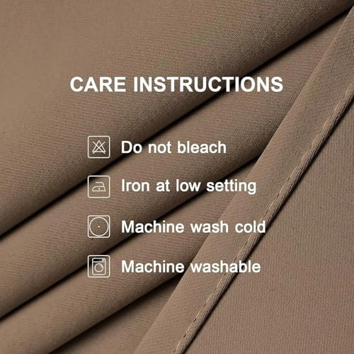 Blackout Curtains for Bedroom 90 inch Long 2 Panels (Khaki / 52"W x 90"L (Pack of 2))