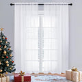 White Sheer Curtains 84 inches Long 2 Panels Set (White / 42"W x 84"L (Pack of 2))