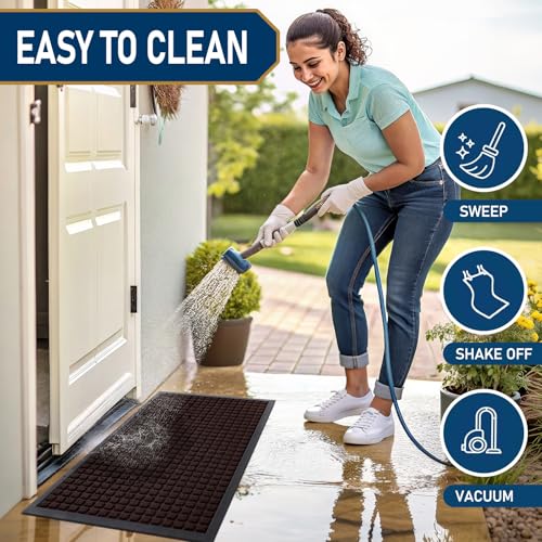 Front Door Mat Outside Entrance (Brown / 71" X 23")