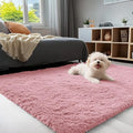 3x5 Machine Washable Small Bedside Rug (3x5 Ft / Pale Pink)