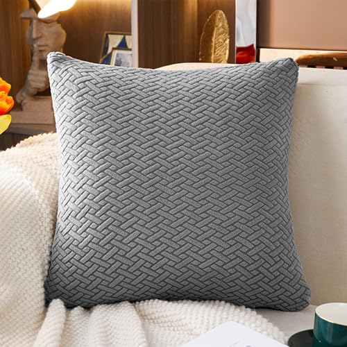 Sofa Covers Couch Covers for Sofa Pet Friendly Couch Cushion Covers Universal Sofa Covers Washable Stretch Slipcovers for Sectional Sofa (Texture Gray / Pillow Cover)