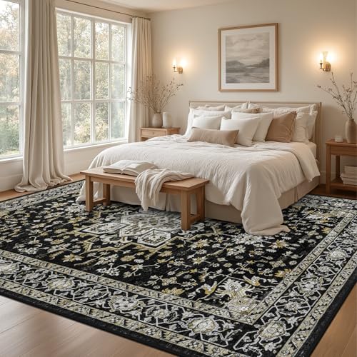 9x12 Area Rugs Living Room (Black Gold / 9' x 12' (Rectangular))