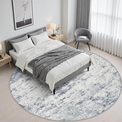 Round Area Rug Living Room (Blue Grey / 8' (Round))