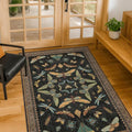 Black Front Door Mat Indoor Entrance Non Slip Washable (3' x 4' (Rectangular) / Black / Multi)