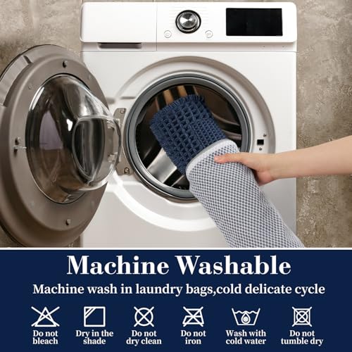 Waffle Bath Mat for Bathroom (Navy / 24" X 36")