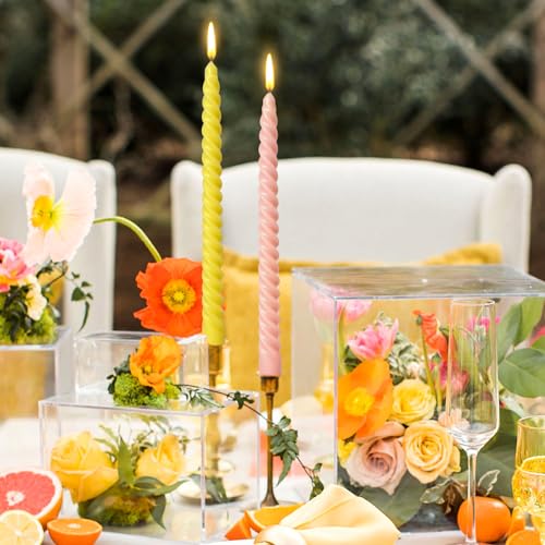 10 Inch Cream Spiral Taper Candles for Home Decoration (Candy)