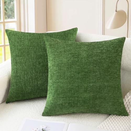 Decorative Couch Throw Pillow Covers 20 X 20 Inches Forest Green (20" x 20" (Pack of 2) / Forest Green)