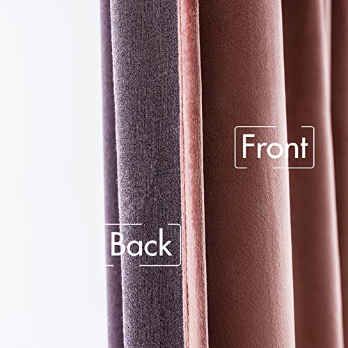 Velvet Blackout Curtains 52x84 inches 2 Panels Dusty Rose Pink (Dusty Rose / 52"W x 84"L (Pack of 2))