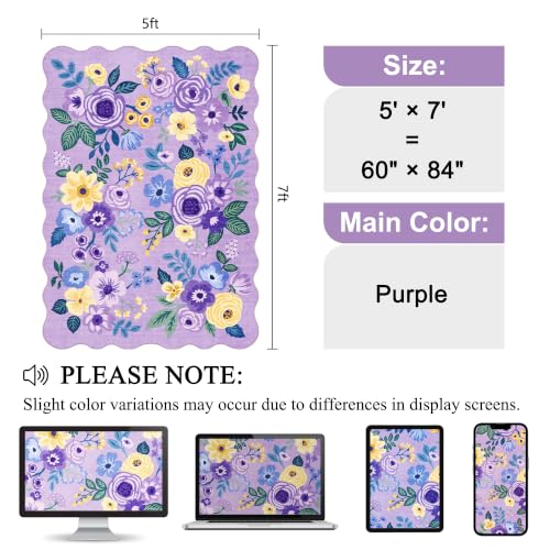 5x7 Area Rugs for Bedroom (Purple (Big) / 5' x 7' (Rectangular))